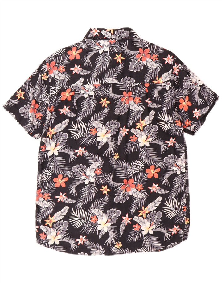 Camisa masculina de manga curta Mountain Warehouse média preta floral havaiana