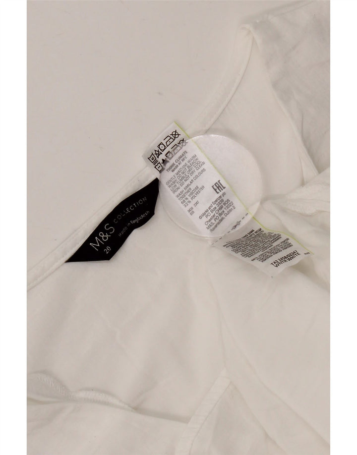 Blusa feminina Marks & Spencer UK 20 2XL viscose branca
