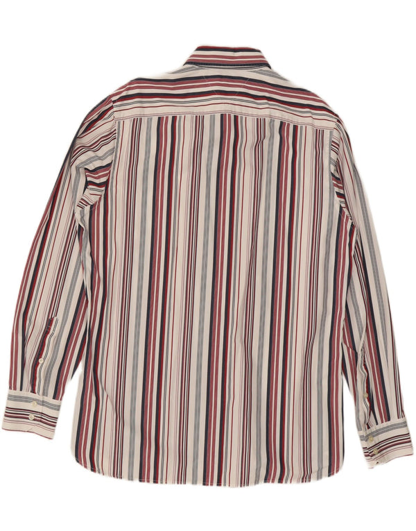 Camisa masculina Tommy Hilfiger grande listrada multicolorida de algodão