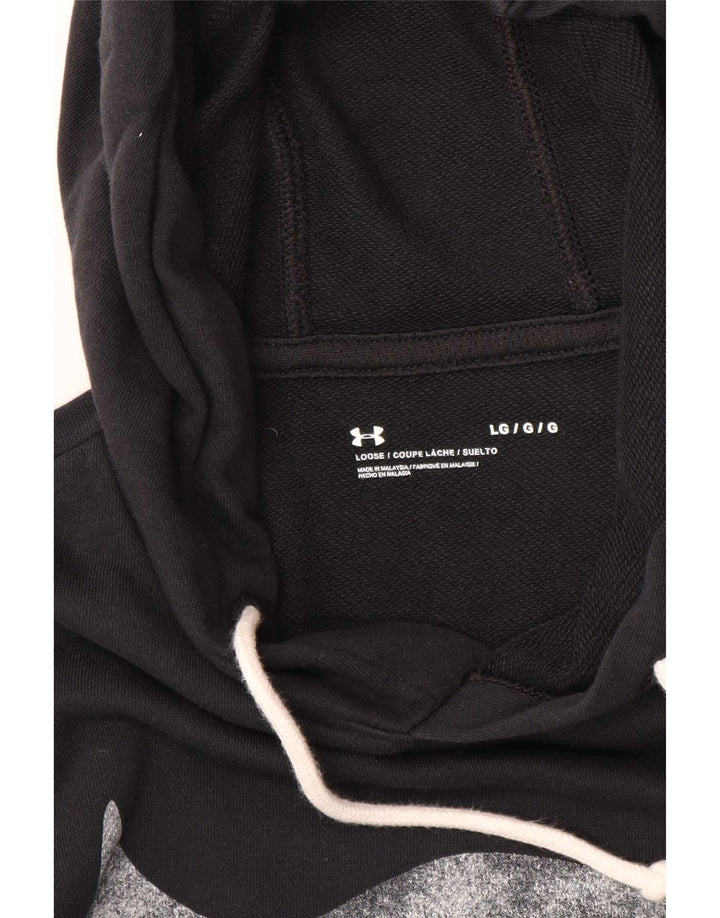 Suéter gráfico masculino Under Armour com capuz grande preto