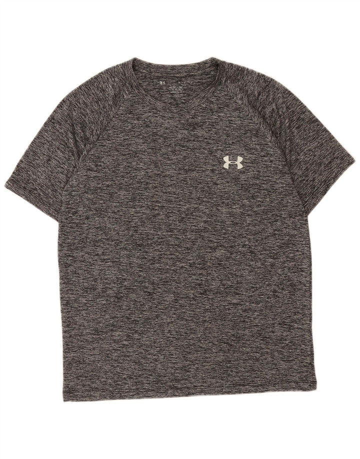 Camiseta masculina Under Armour pequena poliéster manchado cinza