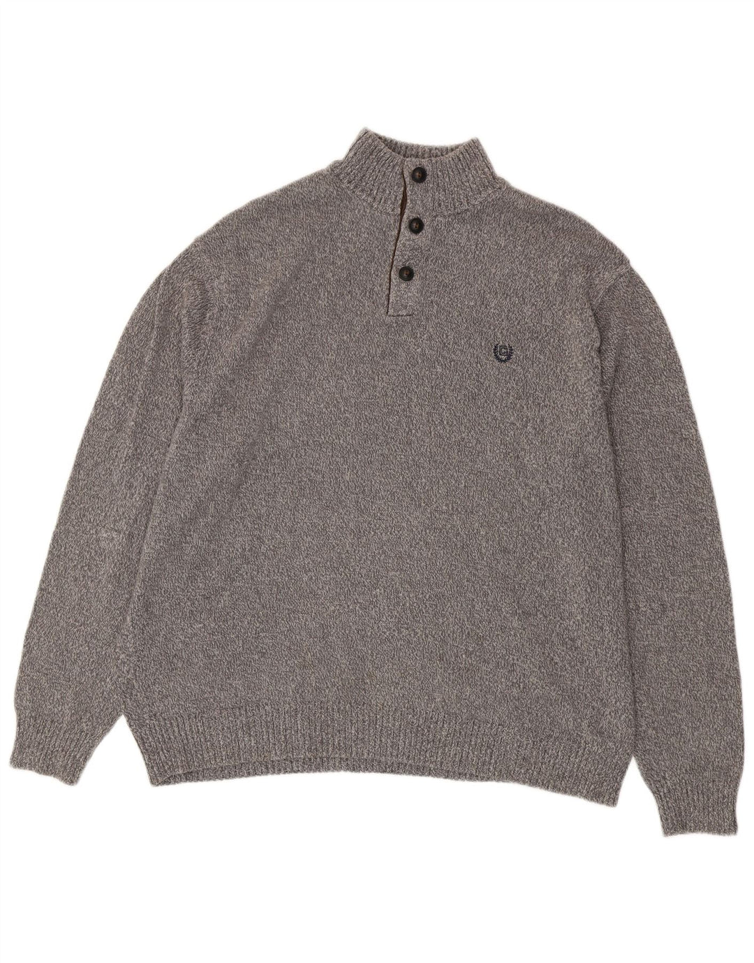 Suéter masculino CHAPS com decote em botão 2XL algodão cinza