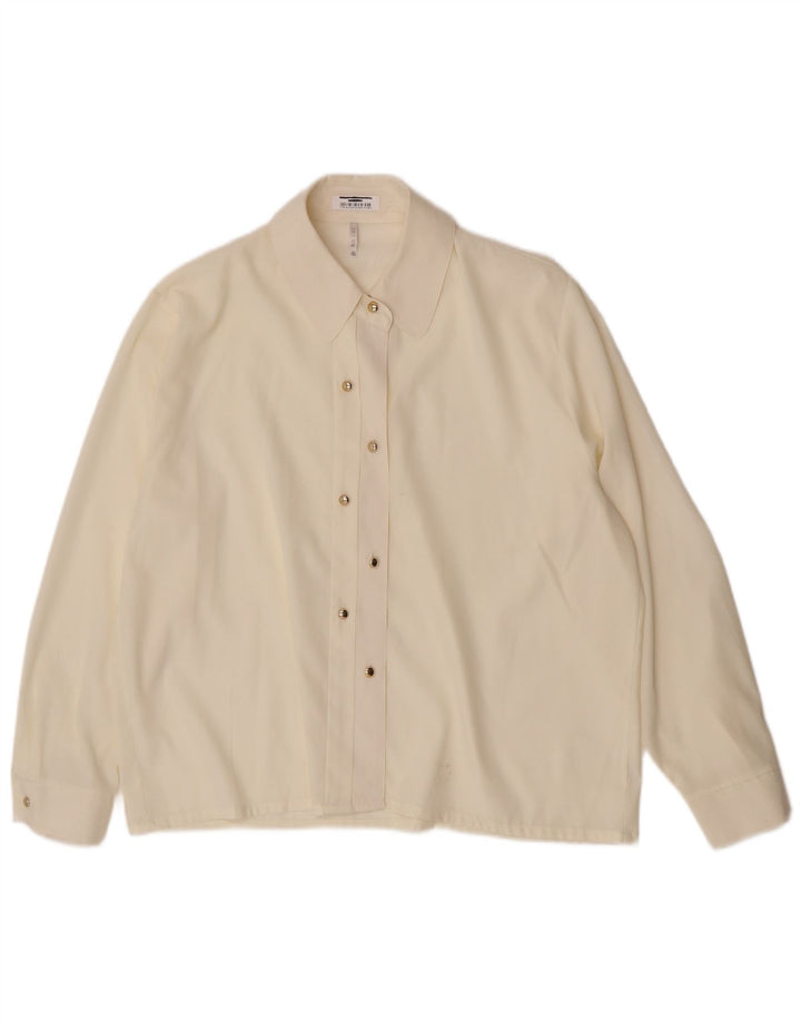 Blusa feminina vintage UK 14 viscose branca média