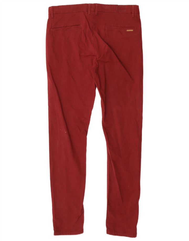 Zara Mens Slim Chino Calças EU 42 Médio W32 L30 Marrom