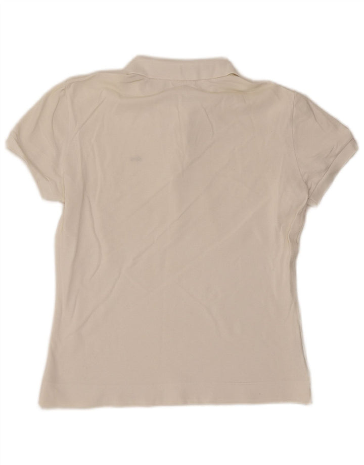 Camisa polo feminina Lacoste tamanho 44 grande algodão branco