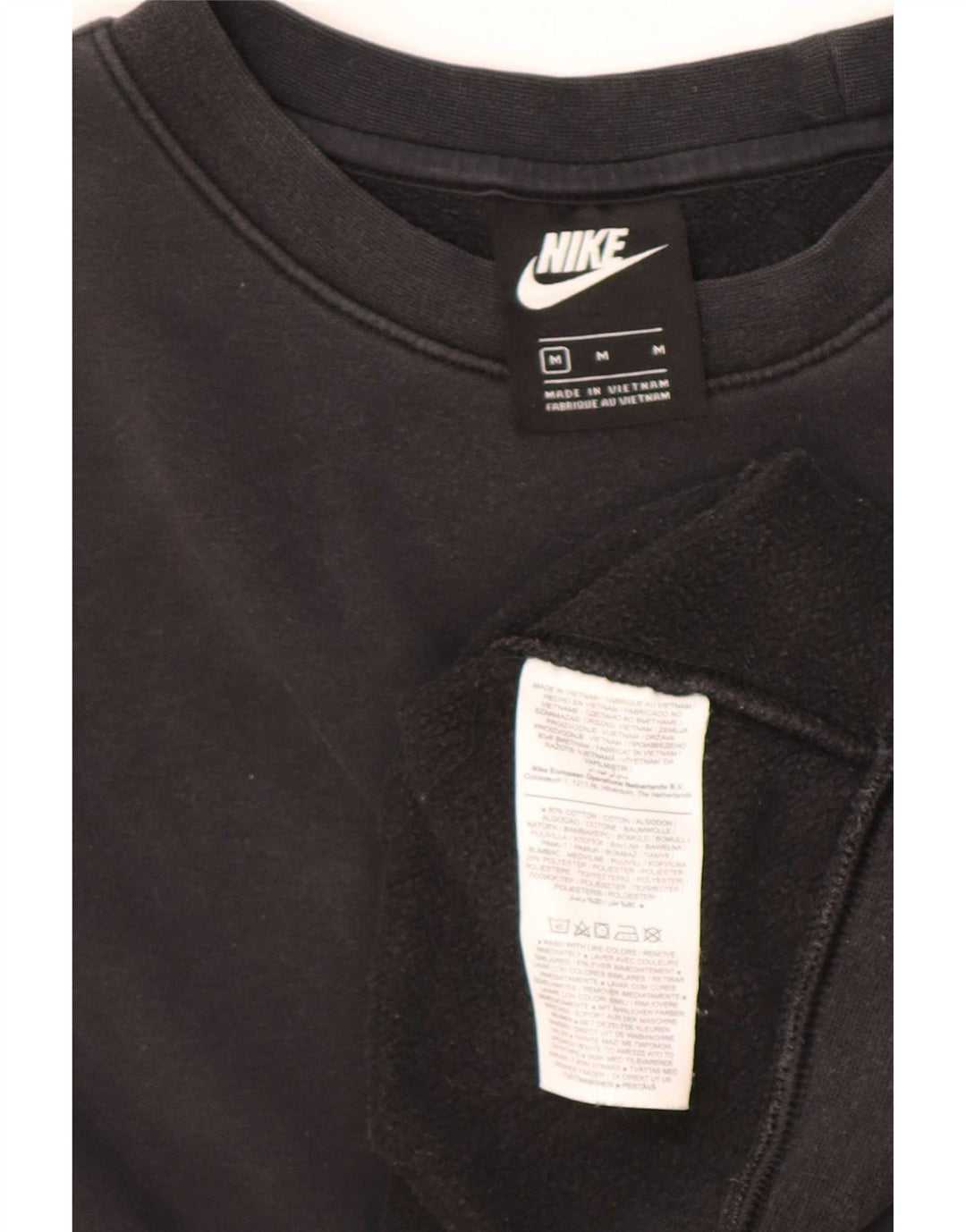 Nike masculino solto ajuste moletom jumper médio algodão preto
