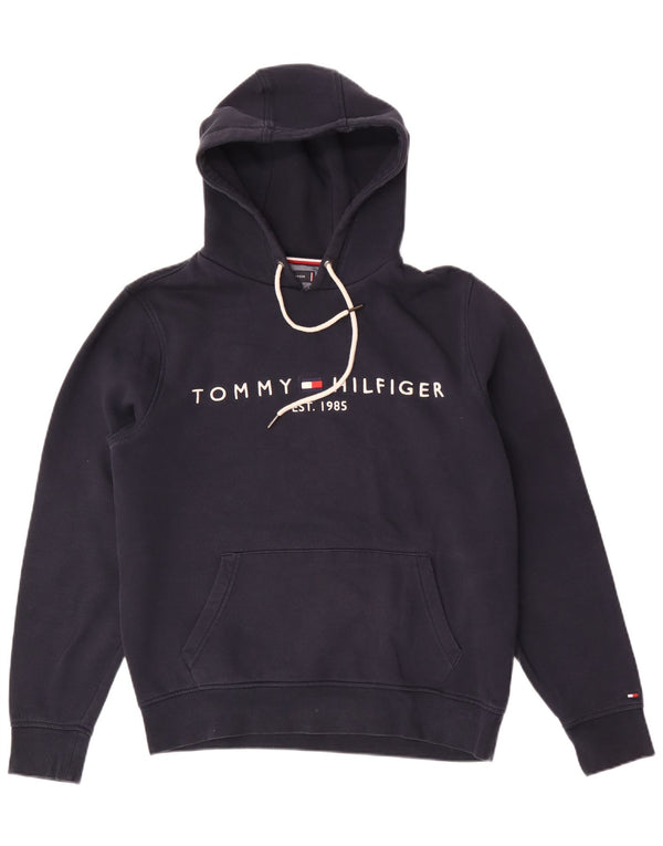 Tommy Hilfiger moletom com capuz gráfico masculino médio algodão azul marinho