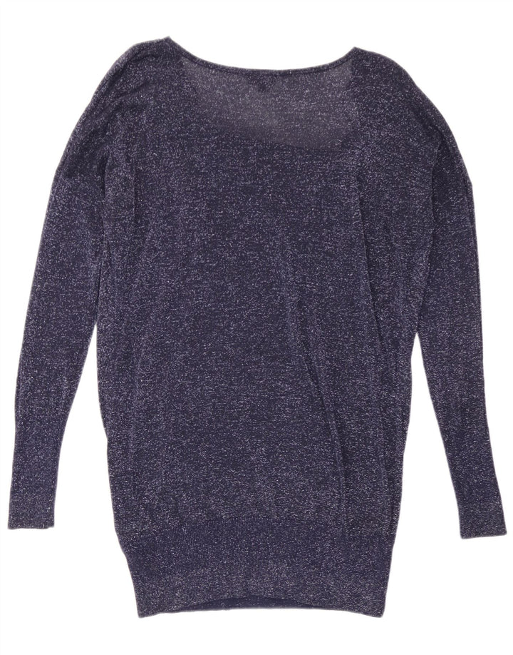 Suéter feminino Phase Eight com gola canoa e viscose azul marinho médio Reino Unido 12