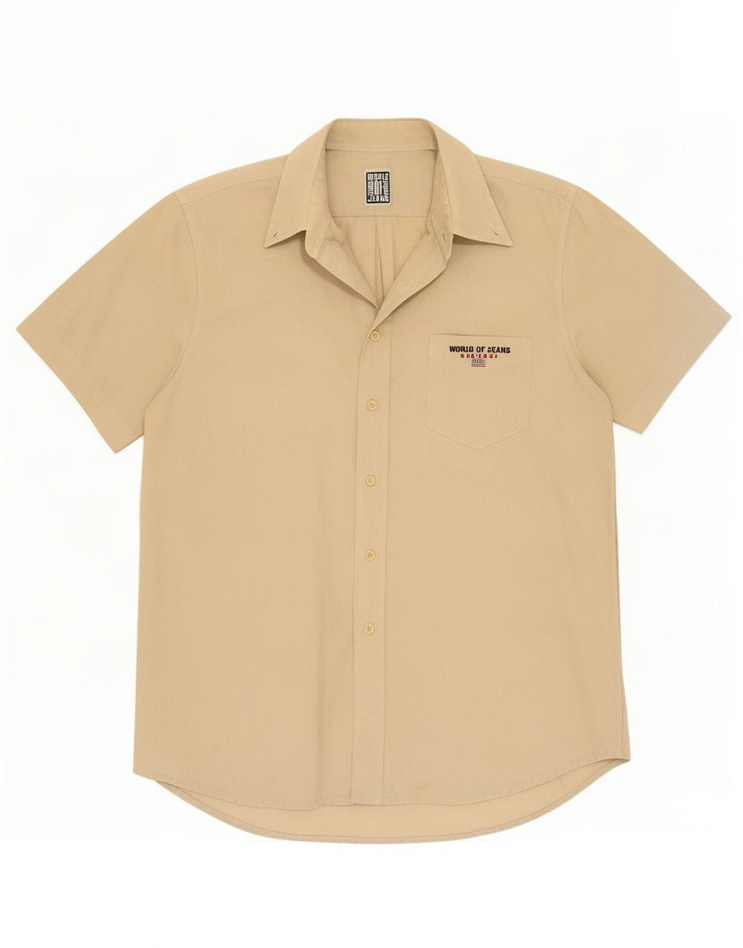 Camisa masculina Cassuci manga curta bege médio