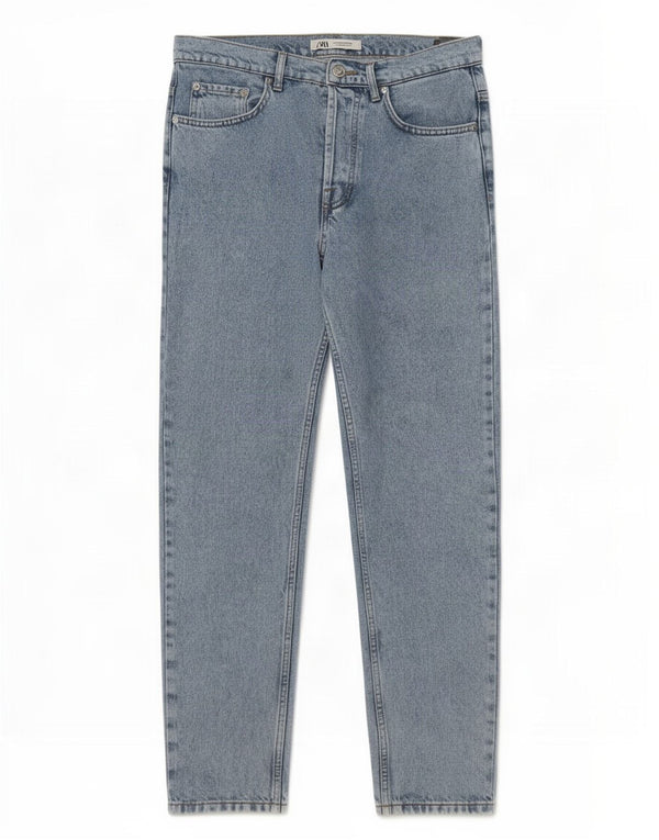 Zara Mens Tapered Jeans EU 40 Médio W31 L30 Azul