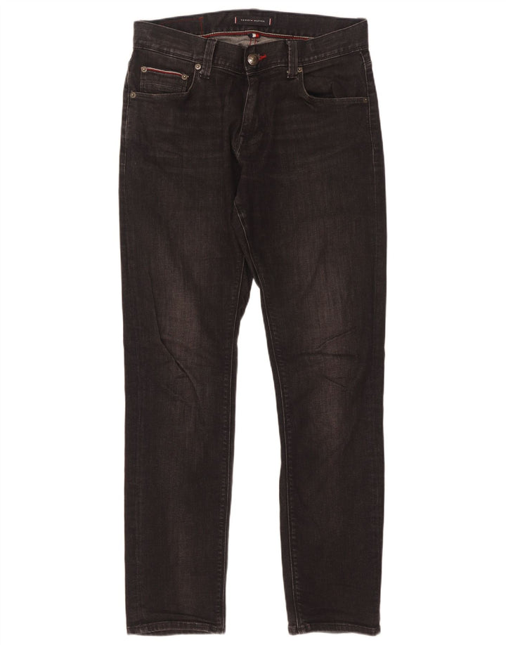 Tommy Hilfiger Masculino Slim Jeans W30 L32 Algodão Preto
