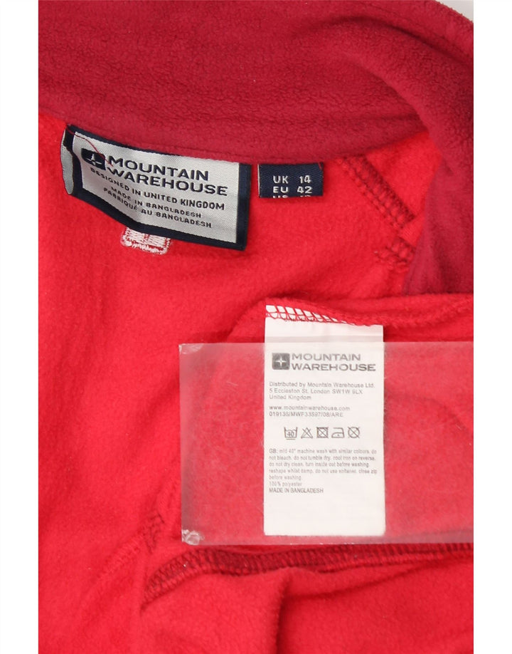 Mountain Warehouse Mulheres Zip Neck Fleece Jumper Reino Unido 14 Grande Poliéster Vermelho
