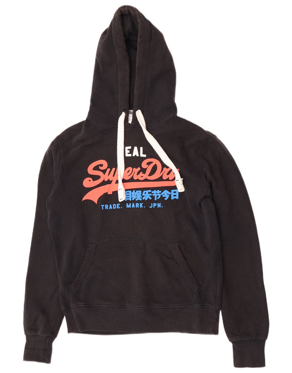 Superdry Mens Graphic Hoodie Jumper Médio Algodão Preto