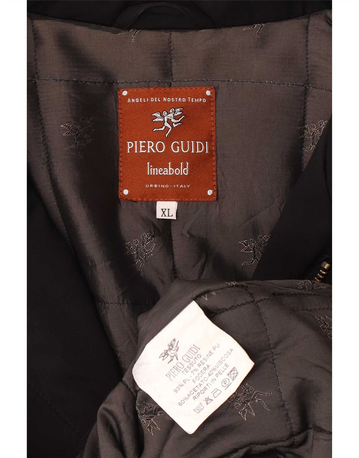 Sobretudo masculino Piero Guidi UK 42 XL poliéster preto