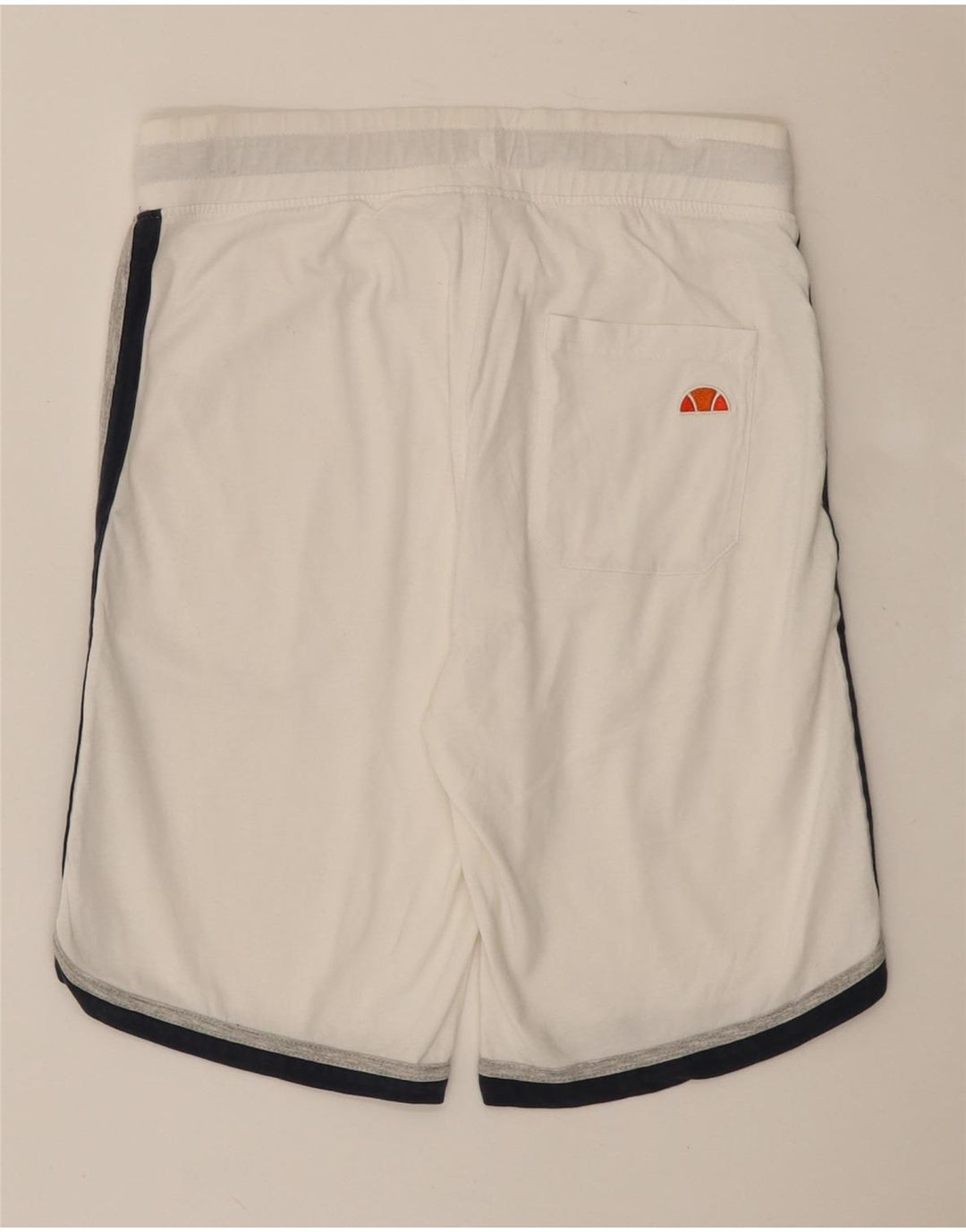 Ellesse Mens Graphic Sport Shorts médio branco colorblock algodão