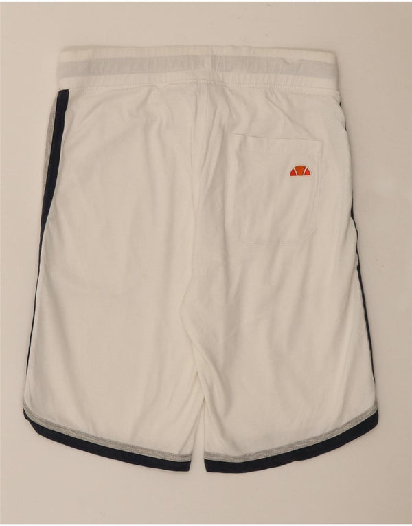Ellesse Mens Graphic Sport Shorts médio branco colorblock algodão