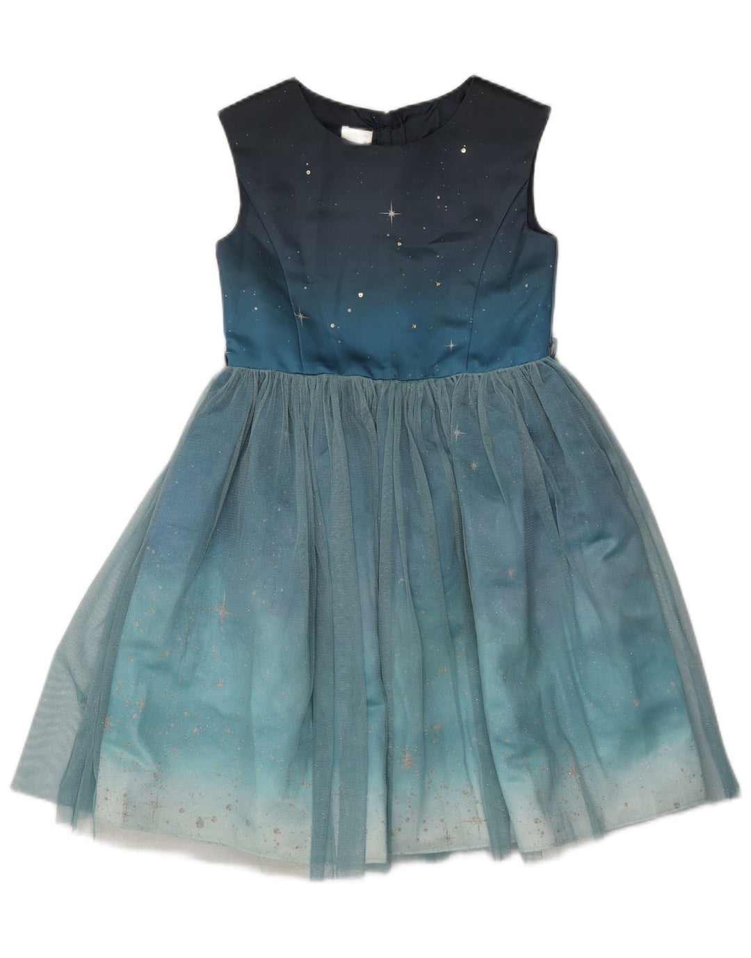 Vestido tutu feminino MONSOON 10-11 anos poliéster manchado azul
