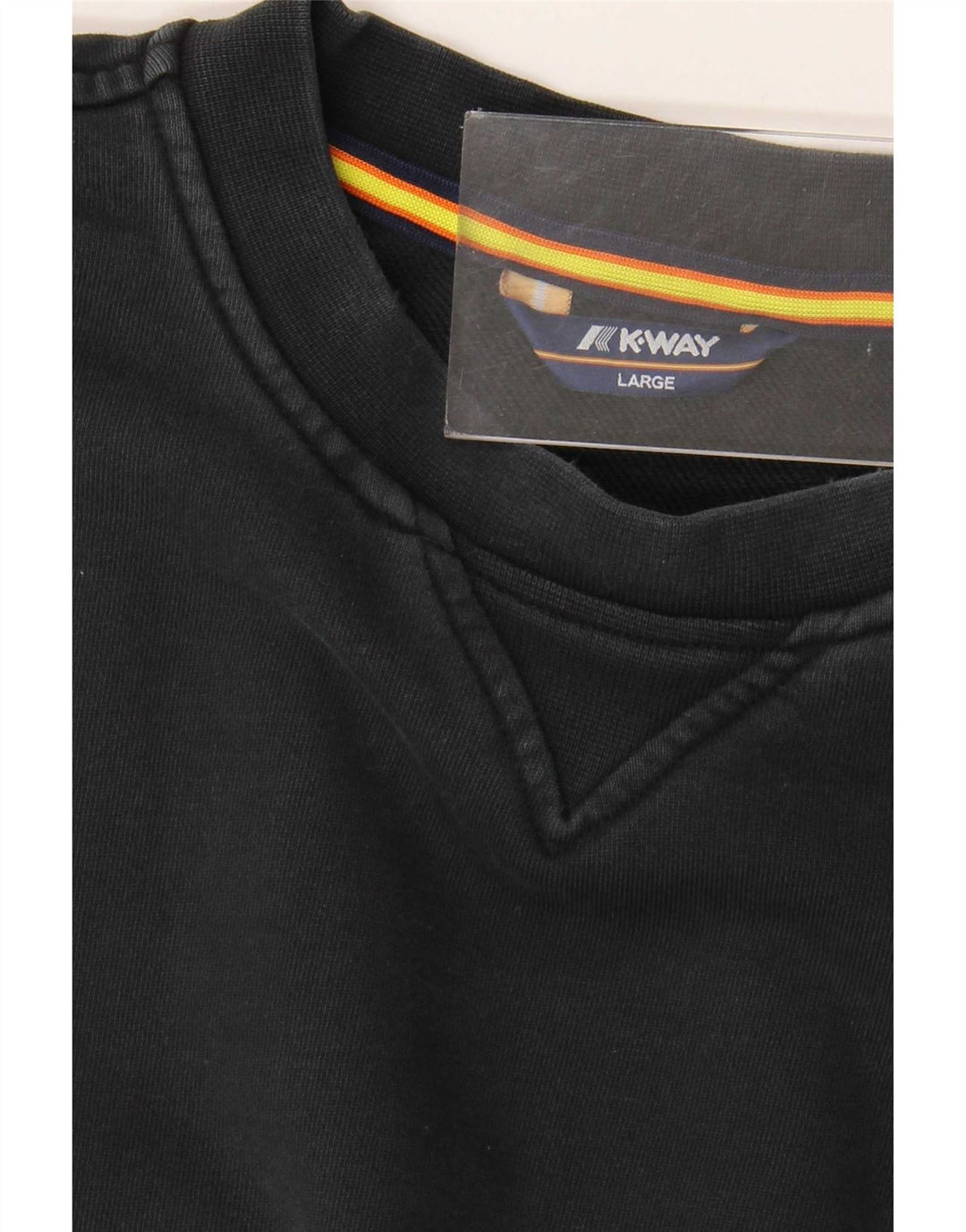 K-Way moletom masculino jumper grande algodão preto