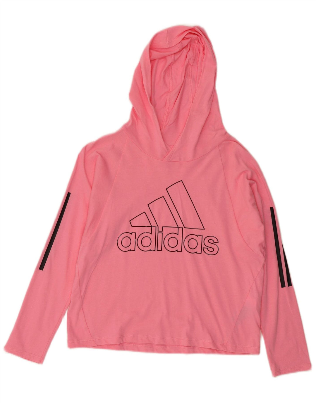 Adidas feminino gráfico solto ajuste moletom com capuz Reino Unido 10 pequeno algodão rosa