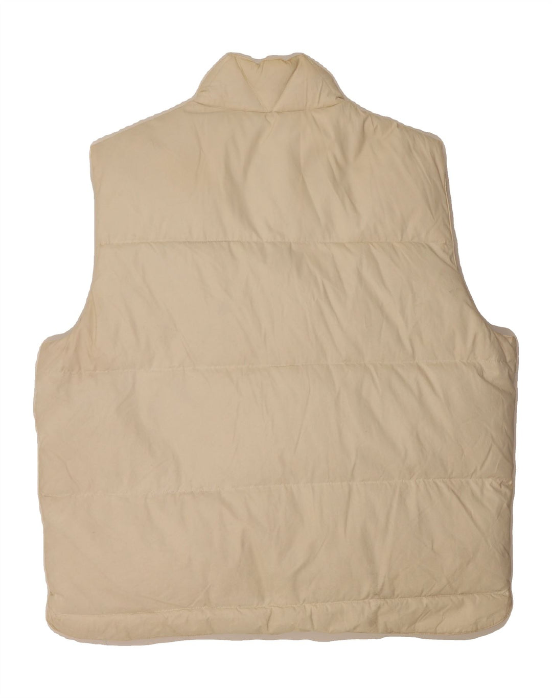 MURPHY & NYE Mens Padded Gilet UK 40 Large Off White Nylon Vintage Murphy & Nye and Second-Hand Murphy & Nye from Messina Hembry 