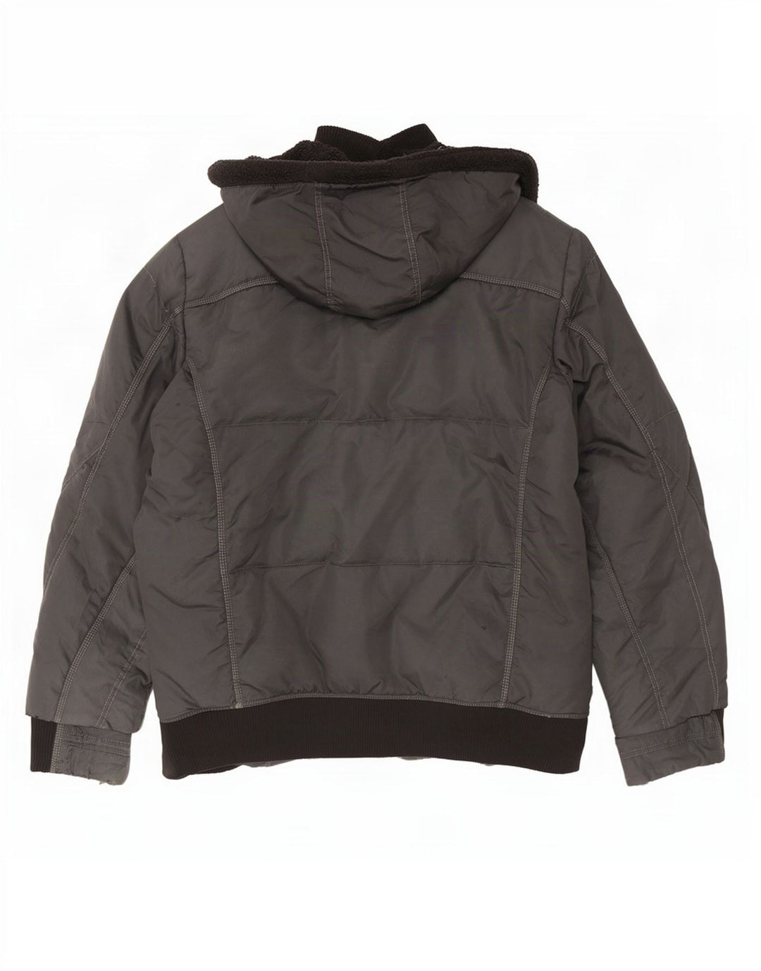 Jaqueta bomber acolchoada masculina Gas com capuz UK 42 XL cinza