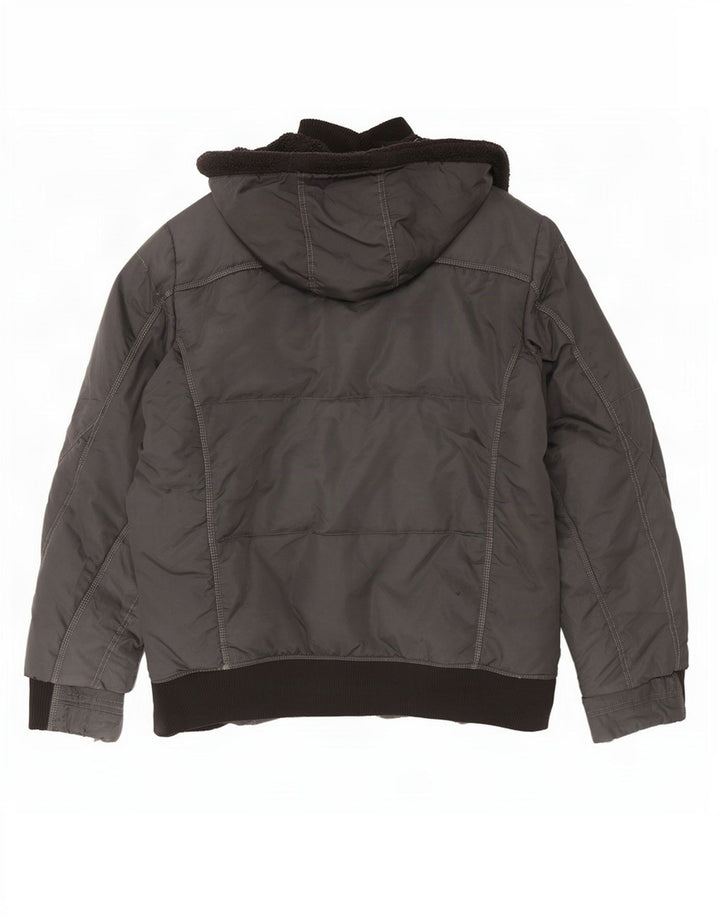 Jaqueta bomber acolchoada masculina Gas com capuz UK 42 XL cinza