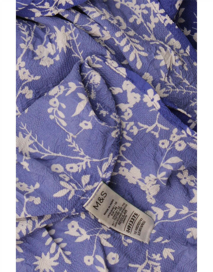 Vestido maxi feminino regular MARKS & SPENCER Reino Unido 16 grande azul floral