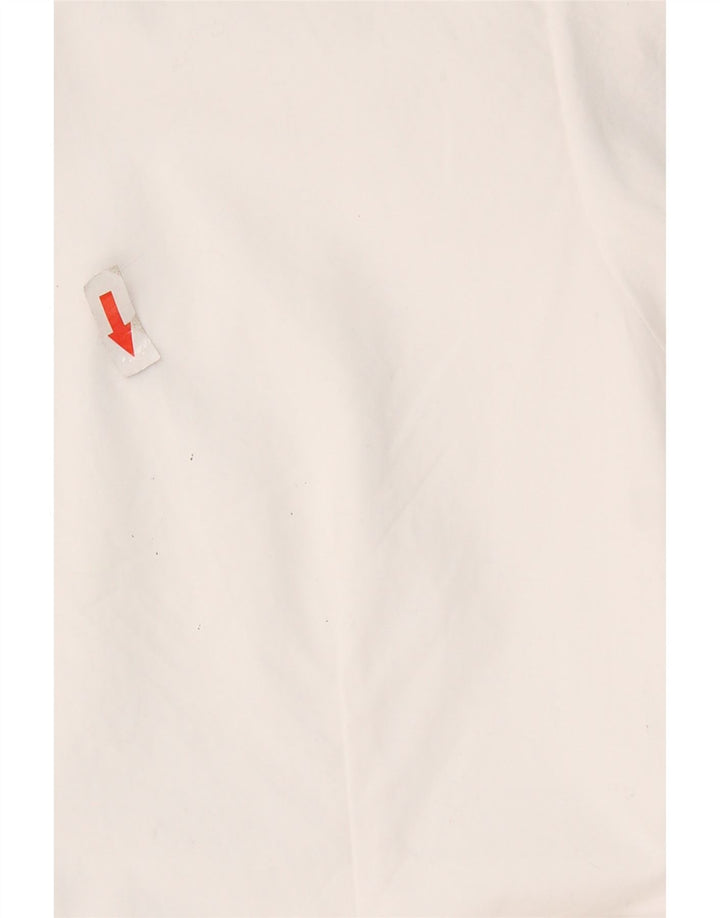 Blusa feminina vintage manga curta UK 12 médio branco