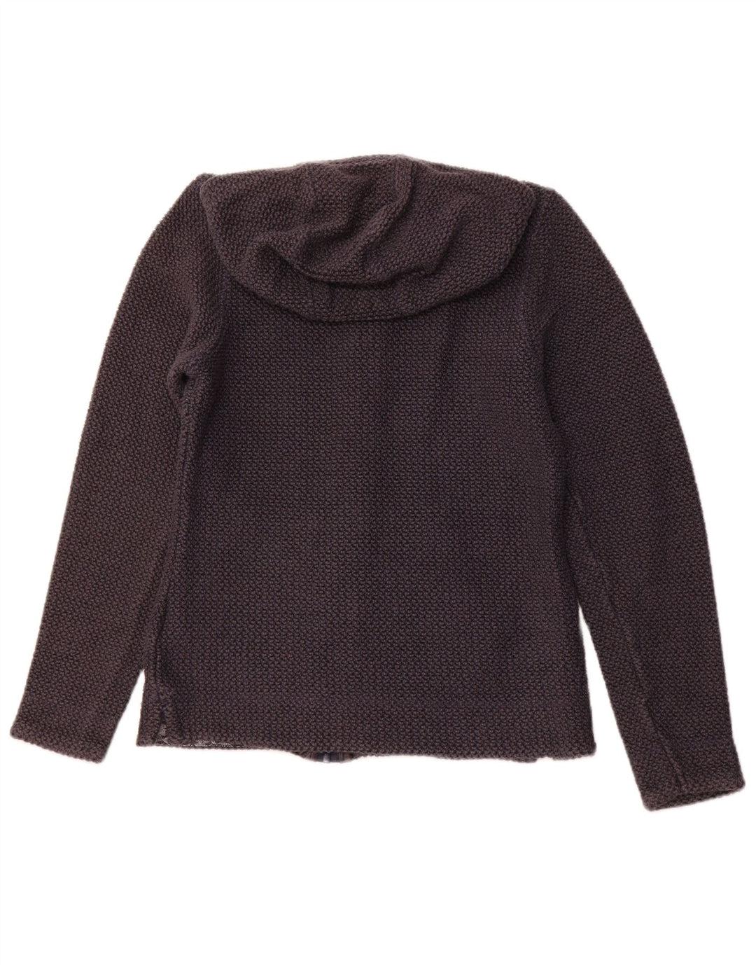 Suéter feminino com capuz e zíper WEIRD FISH Reino Unido 10 pequeno algodão azul marinho