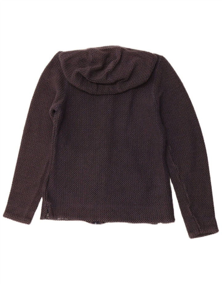 Suéter feminino com capuz e zíper WEIRD FISH Reino Unido 10 pequeno algodão azul marinho