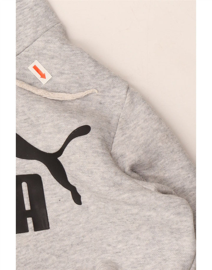 PUMA Womens Graphic Hoodie Jumper UK 6 XS  Grey Cotton Vintage Puma and Second-Hand Puma from Messina Hembry 