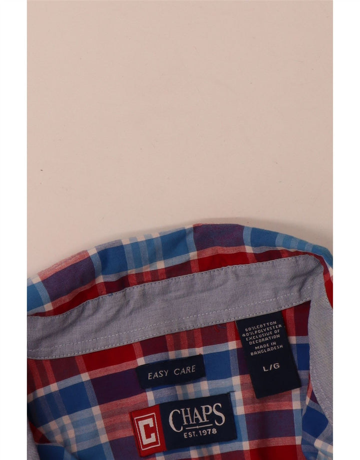 Camisa masculina de manga curta Chaps grande algodão xadrez vermelho