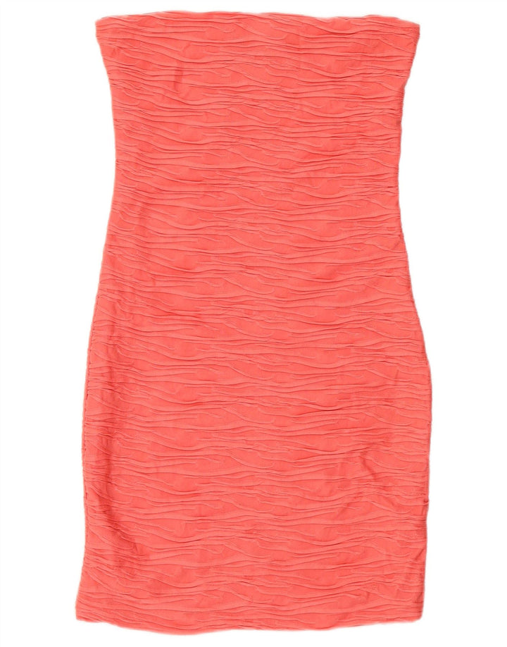 Vestido bodycon sem alças feminino Zara Reino Unido 14 poliéster rosa médio
