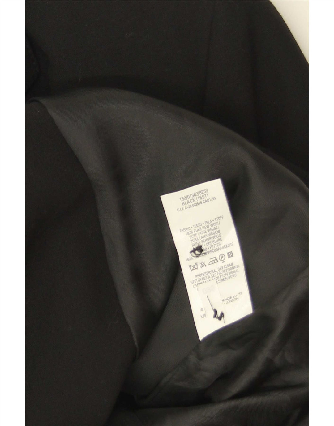 Sobretudo feminino Marks & Spencer Reino Unido 16 grande lã preta nova