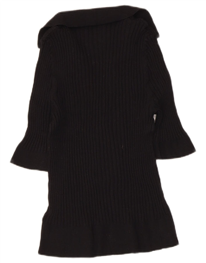 Suéter feminino MARKS & SPENCER com gola polo e gola alta Reino Unido 16 grande preto