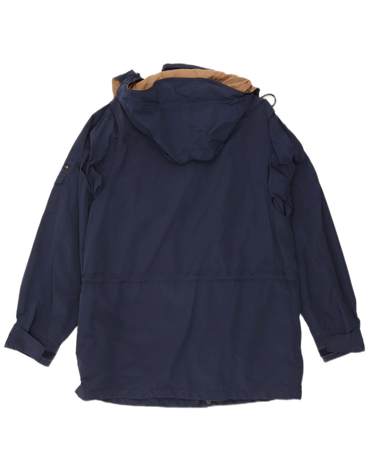 Casaco corta-vento masculino Eddie Bauer com capuz Reino Unido 40 grande algodão azul marinho