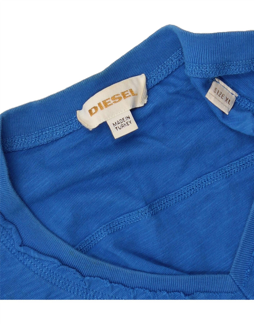 DIESEL Womens T-Shirt Top UK 18 XL Blue Cotton Vintage Diesel and Second-Hand Diesel from Messina Hembry 