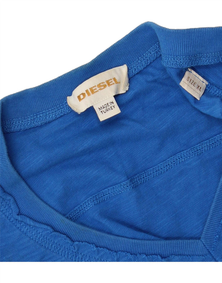 DIESEL Womens T-Shirt Top UK 18 XL Blue Cotton Vintage Diesel and Second-Hand Diesel from Messina Hembry 