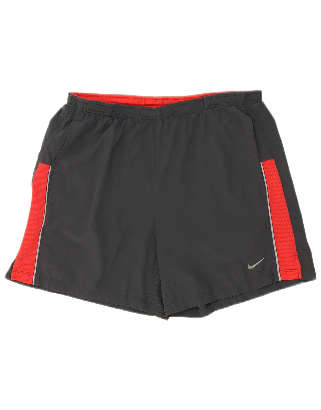 Shorts esportivos masculinos Nike Dri Fit cinza médio colorblock poliéster