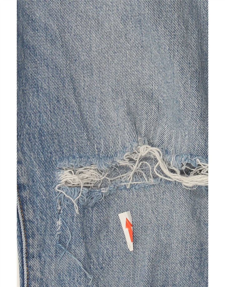 Calça jeans feminina Levi's 501 Distressed Straight W30 L30 Azul Algodão