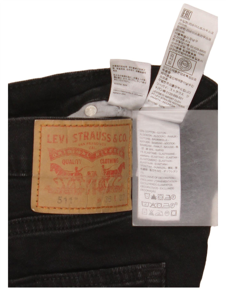 Jeans Levis 511 Slim Masculino W36 L32 Algodão Preto
