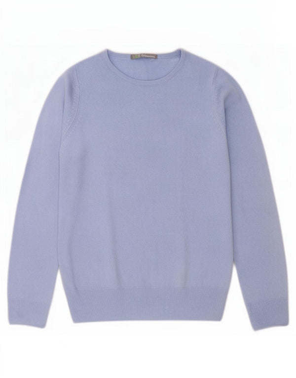 Suéter feminino Marks & Spencer com gola redonda Reino Unido 8 pequeno azul acrílico