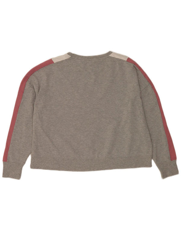 Suéter Marks & Spencer feminino cropped UK 20 2XL cinza colorblock