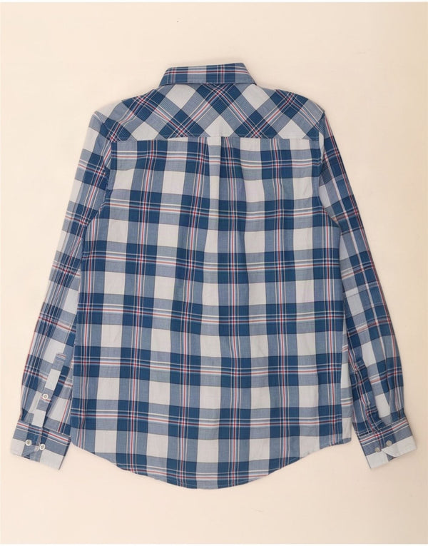 Camisa masculina Ben Sherman de algodão xadrez azul médio
