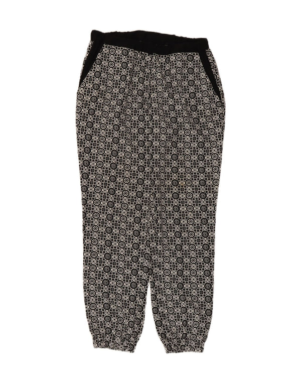 Topshop Womens Joggers Harem Trousers UK 10 Small Black Geometric