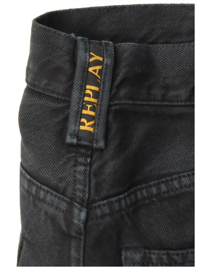 Replay Calça jeans reta masculina W32 L30 preta