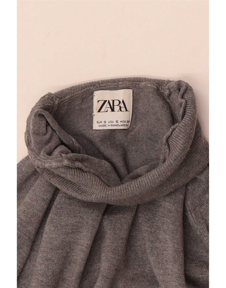 Zara Suéter masculino com gola redonda pequeno cinza