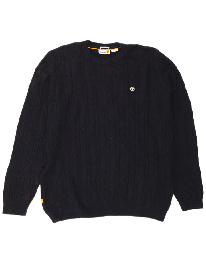 Suéter masculino Timberland com gola redonda 2XL lã de cordeiro azul marinho