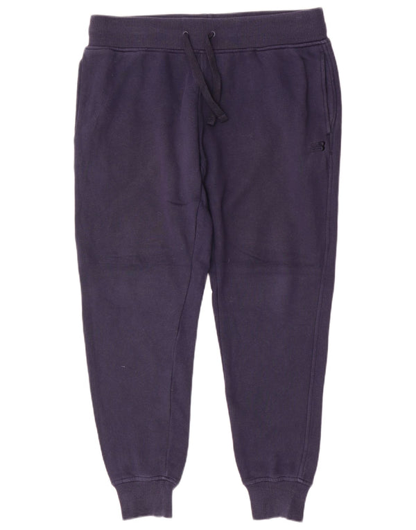 New Balance Mens Calças de treino Joggers grandes algodão azul marinho