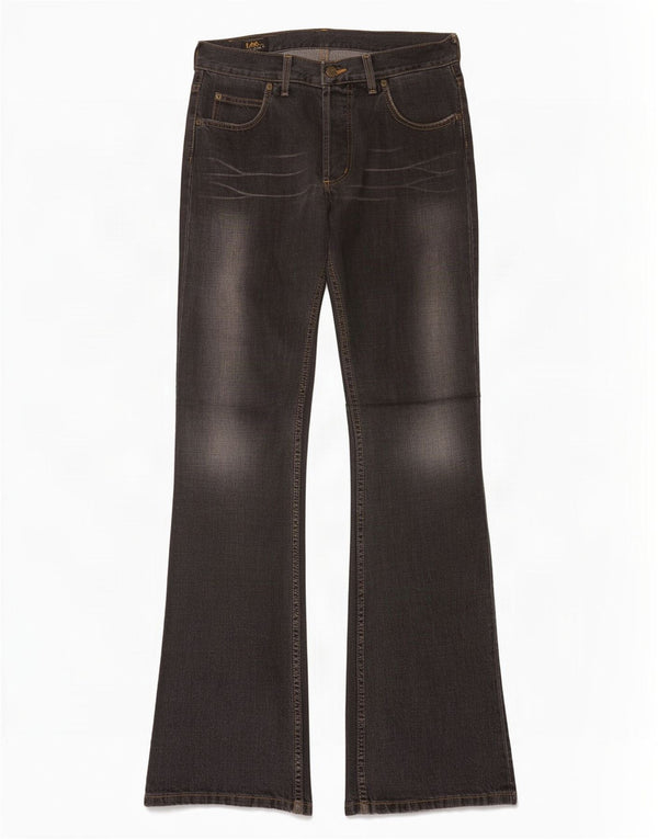 Lee Womens Denver Bootcut Jeans W32 L36 Algodão Preto